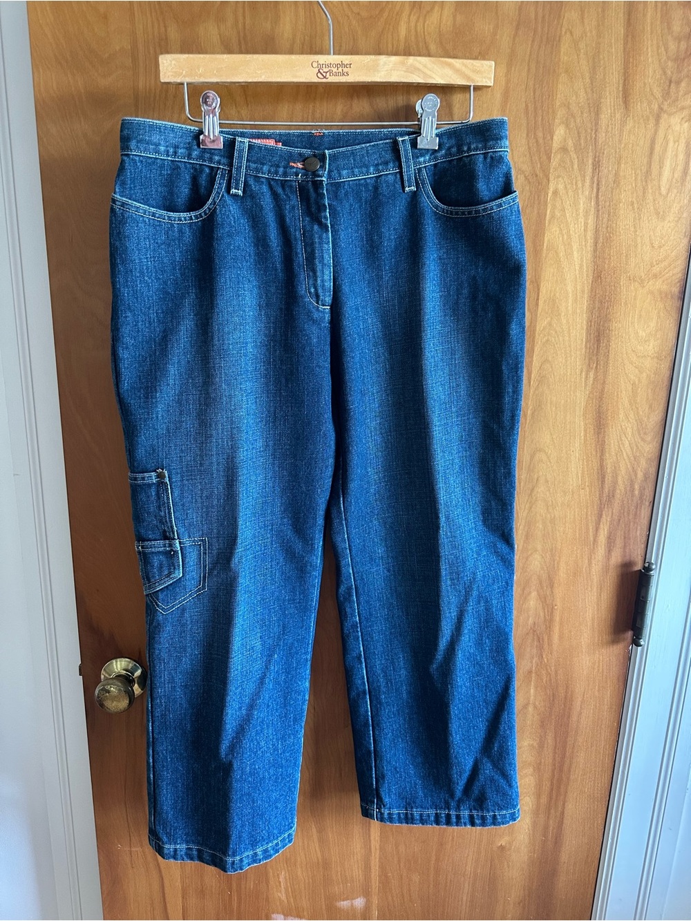 Faconnable Indigo Straight-Leg Women's Jeans with Utility Pocket